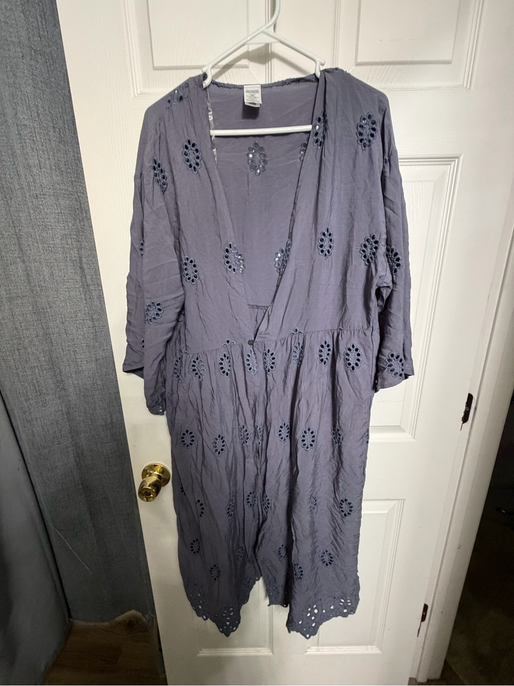 Lavender Eyelet Midi duster- Women